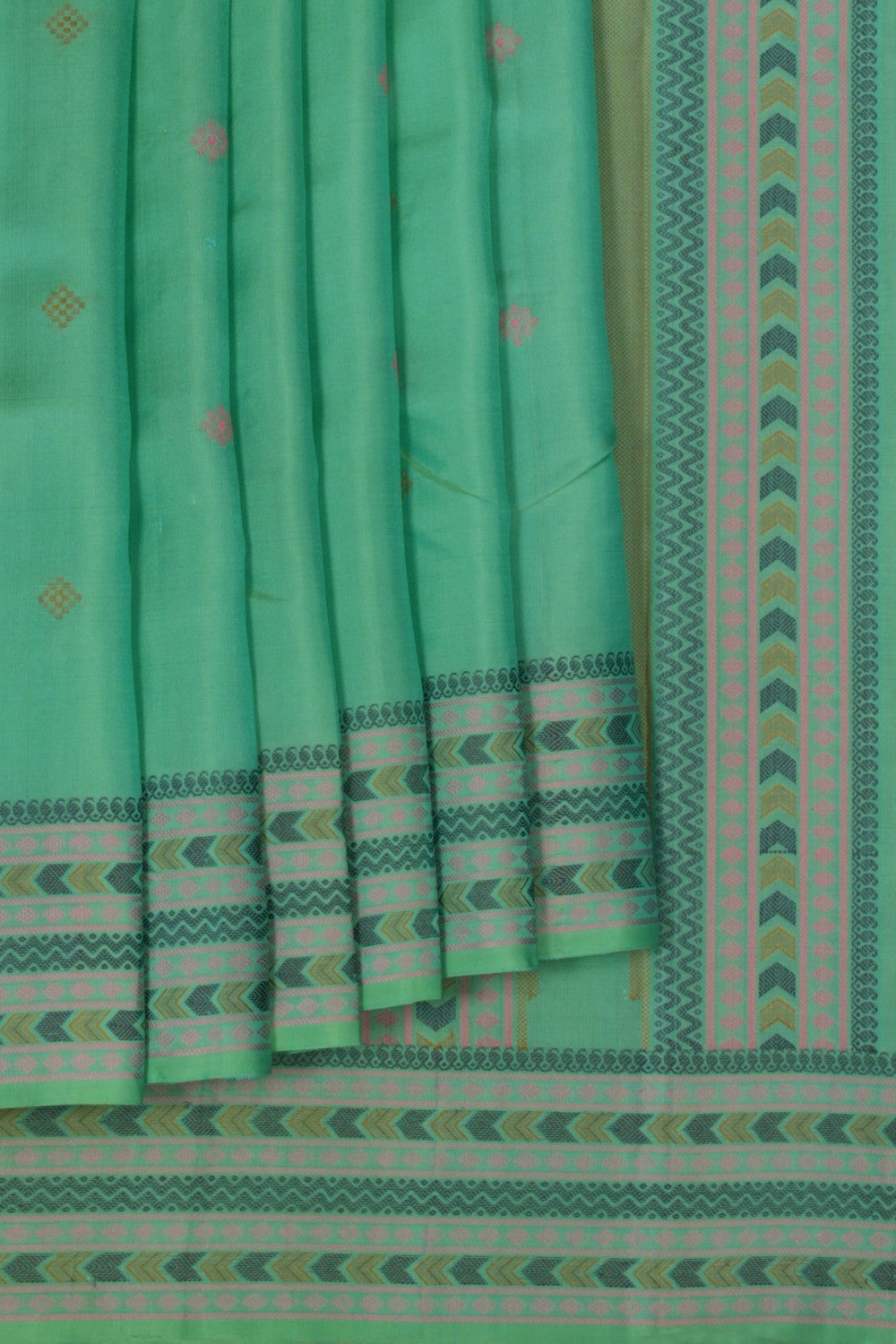 Image of Kanchipuram Silk Sea Green Saree